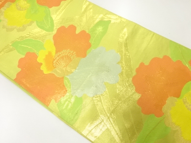 アンティーク　蘭模様織出し袋帯（材料）